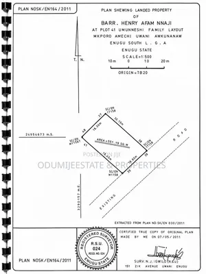 Filin 555sqm Don Siyarwa a Lomalinda Estate, Enugu