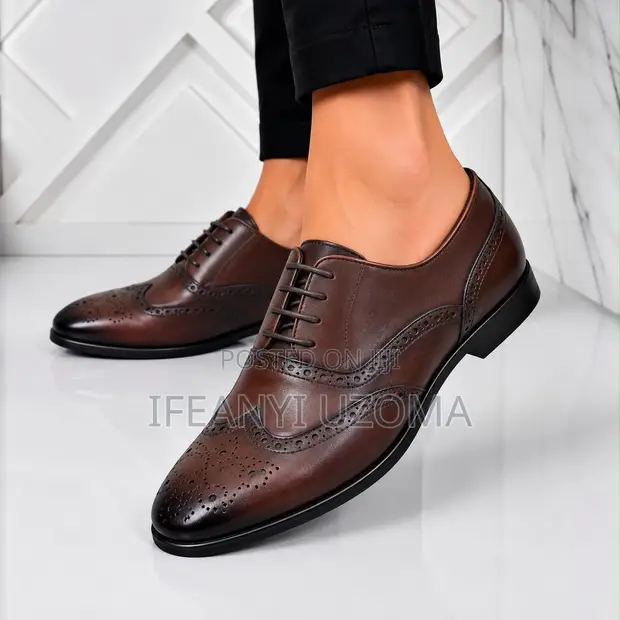 Original Quality Leather Lace-Up Shoes - 1