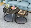 2-in-1 Nordic Nesting Coffee Table Set - Faux Marble - 2