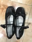 Mata masu Launi Baki da Burgundy na Ballet Flats | Takalma masu Launi Baki da Burgundy na Mata - 1