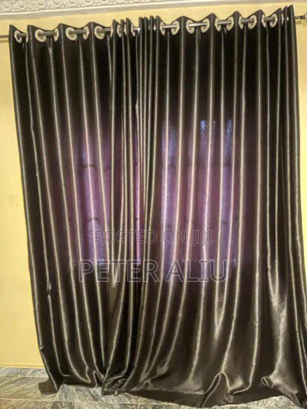 Ringed Window Curtains - Black (Used) - 1