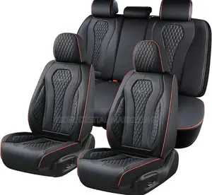 Car Seat Cover - Black with Red Trim