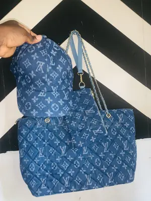 Louis Vuitton Inspired 3-in-1 Denim Tote Bag Set