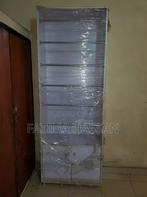 Interior Woodworks Fabric Display Cupboard with Enclosed Cabinet