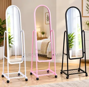 Premium Movable Standing Dressing Mirror with Storage Wheels