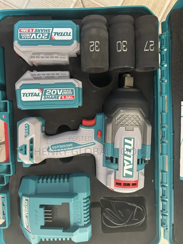 TOTAL 20V Brushless Cordless Impact Wrench - 1350N·m - 1