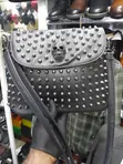 Scarleton Studded Skull Crossbody Shoulder Bag - Black - 2