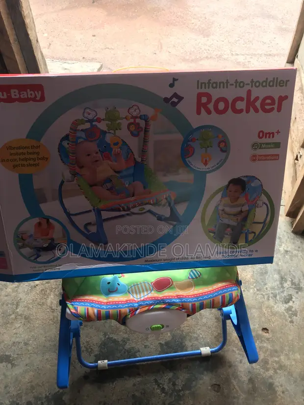 Infant Toddler Baby Rocker - Blue - 1