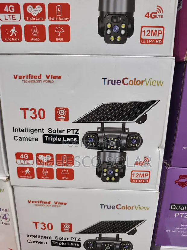 Triple Lens 4G Solar Security Camera with Auto Tracking - 1