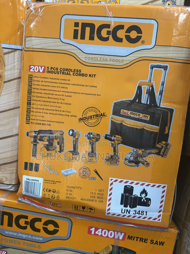 INGCO 20V Cordless Industrial Combo Kit - 1