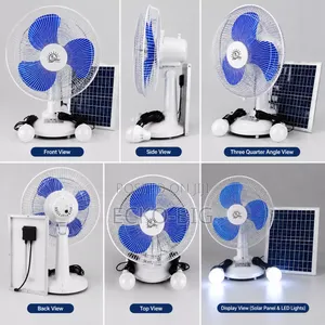 Fan ɗin Meji Mai Sake Caji Ta Hanyar Hasken Rana (12-Inch)