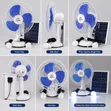 Fan ɗin Meji Mai Sake Caji Ta Hanyar Hasken Rana (12-Inch) - 1