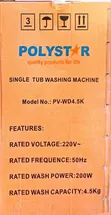 Brand New Polystar Washing Machine - Top Load - 2