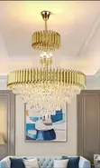 Fitilar Chandeli mai Siffar Oval na Zamani da Crystal LED - 1