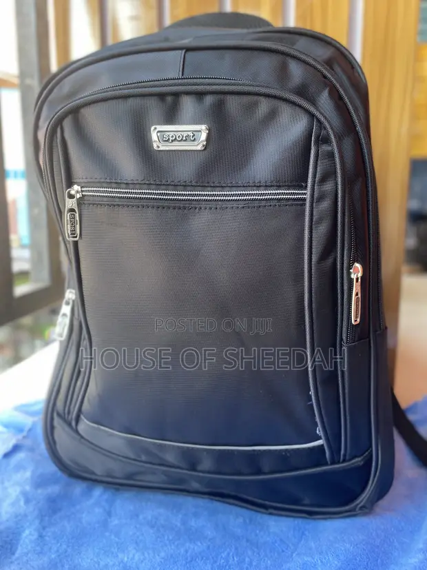 Large Capacity Multi-Functional Black Fabric Backpack - 1