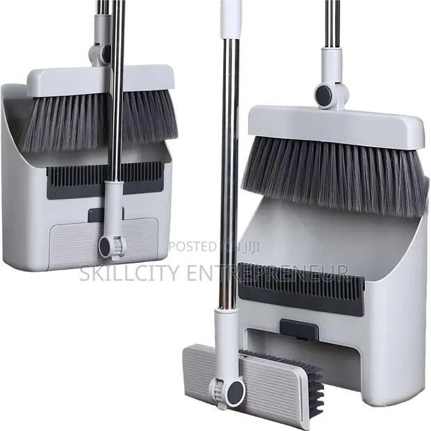 4-in-1 Broom and Dustpan Set - 1