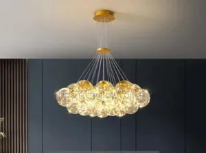 Crystal Glass Chandelier Pendant Lamp for Dining/Living Room