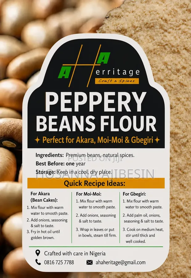 AHAheritage Peppery Beans Flour for Akara, Moi Moi, Gbegiri - 1