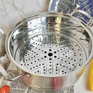Flanek 3-in-1 Bakin Karfe Steamer Pot
