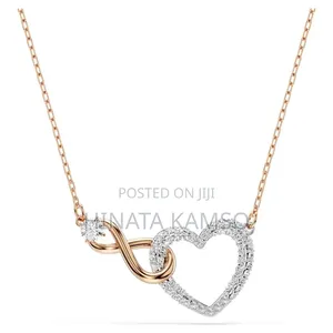 Luxury Jewelry: Infinity, Heart Necklace & Crystal Bangle Bracelet
