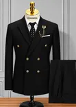 Men's Double-Breasted Suit 2-Piece Set - 2