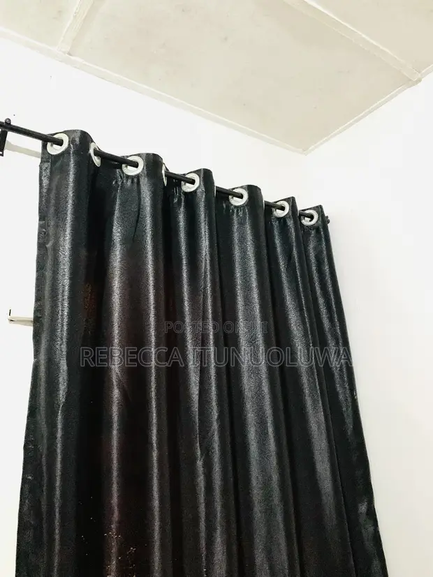 Blackout Curtains (Set of 4) with Rods & Finials - 1