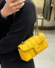Coach Inspired Pillow Madison Quilted Leather Flap Shoulder Bag - 2
