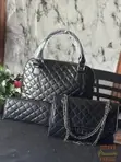 Luxury VSCP Chanel Inspired 3-in-1 Diamond Quilted Handbag Set - 4