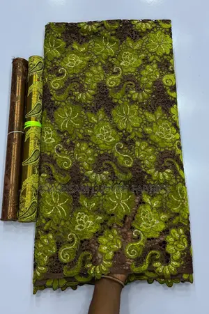 Sequins Velvet Guipure Lace Fabric - 5 Yards