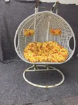 Double Seater Rattan Egg Swing Chair with Stand & Cushions - 1
