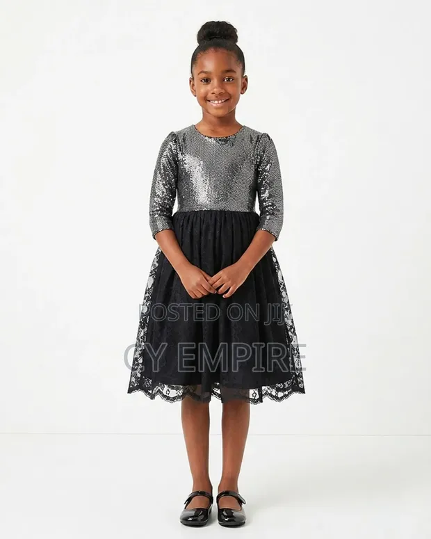 Girls Black Party Dress (Ages 7-8) - 1