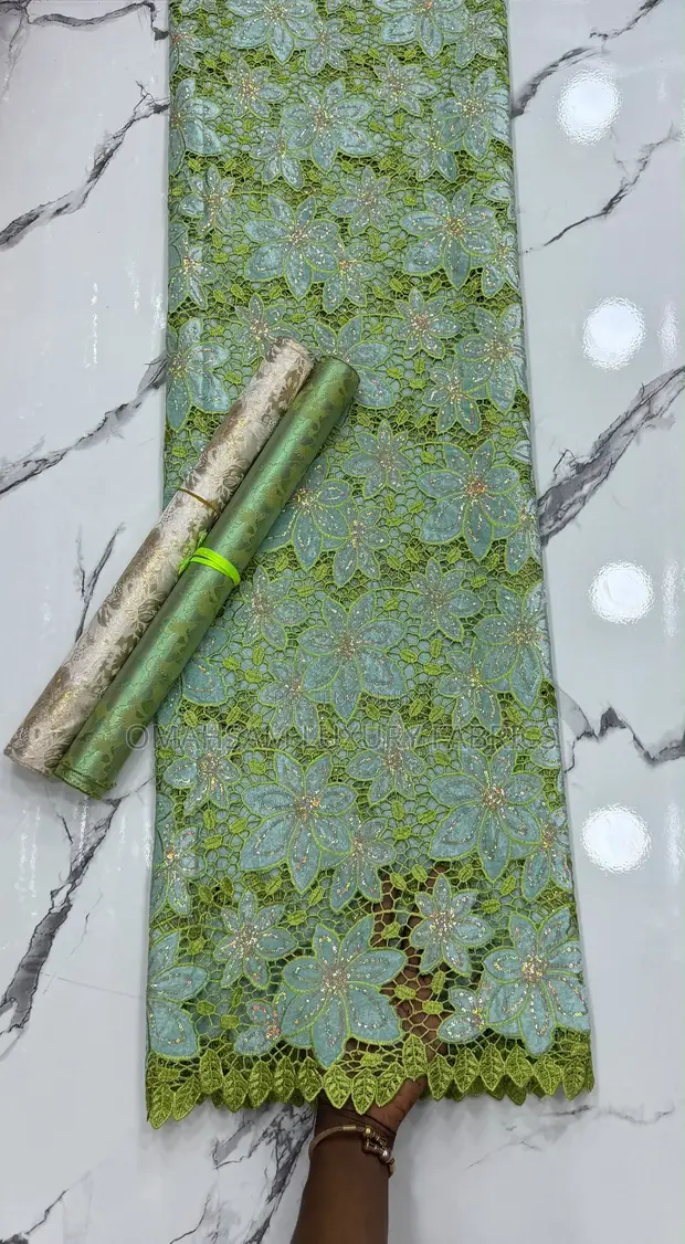 Lovely Velvet Cord Lace Fabric - 5 Yards - 1