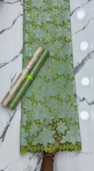 Lovely Velvet Cord Lace Fabric - 5 Yards