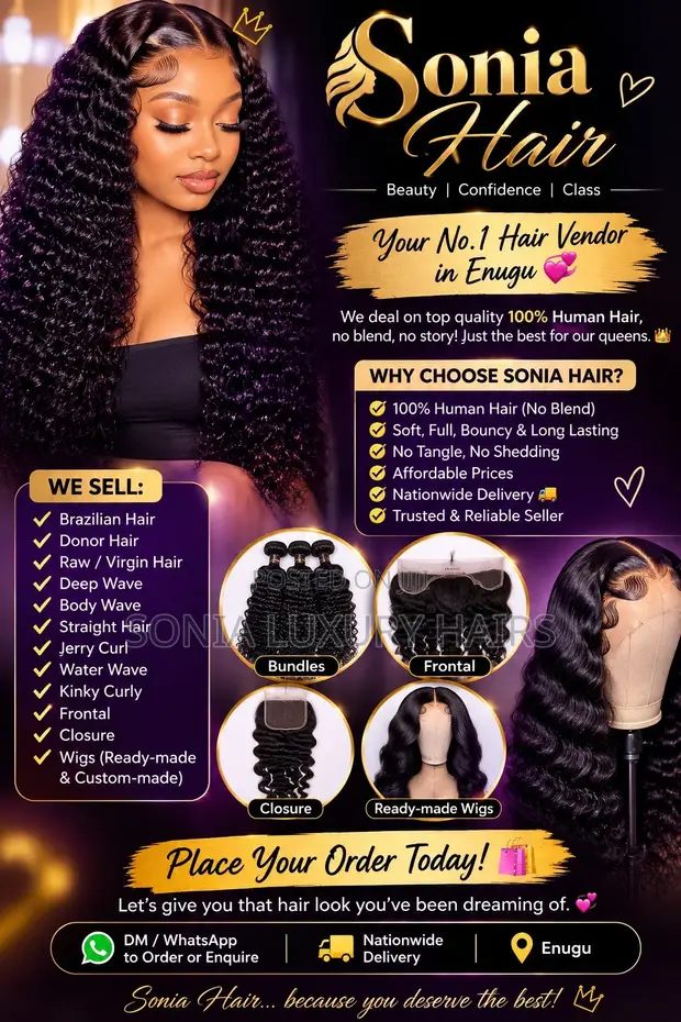 100% Human Hair Wigs - Bone Straight - 1