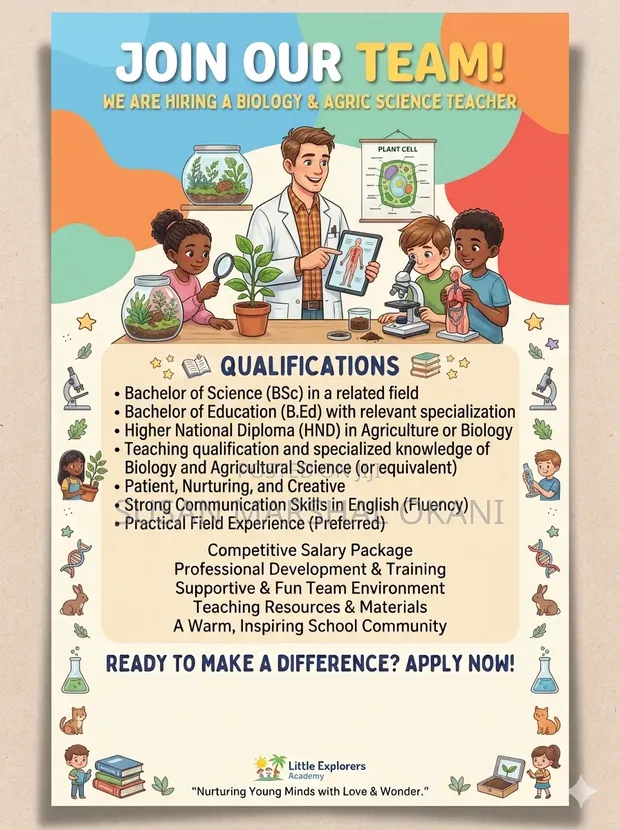 Biology & Agric Teacher - Senior Secondary - 1