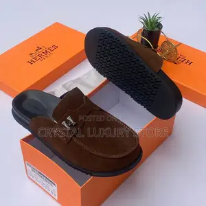 Hermes Quality Men's Suede Half Shoes