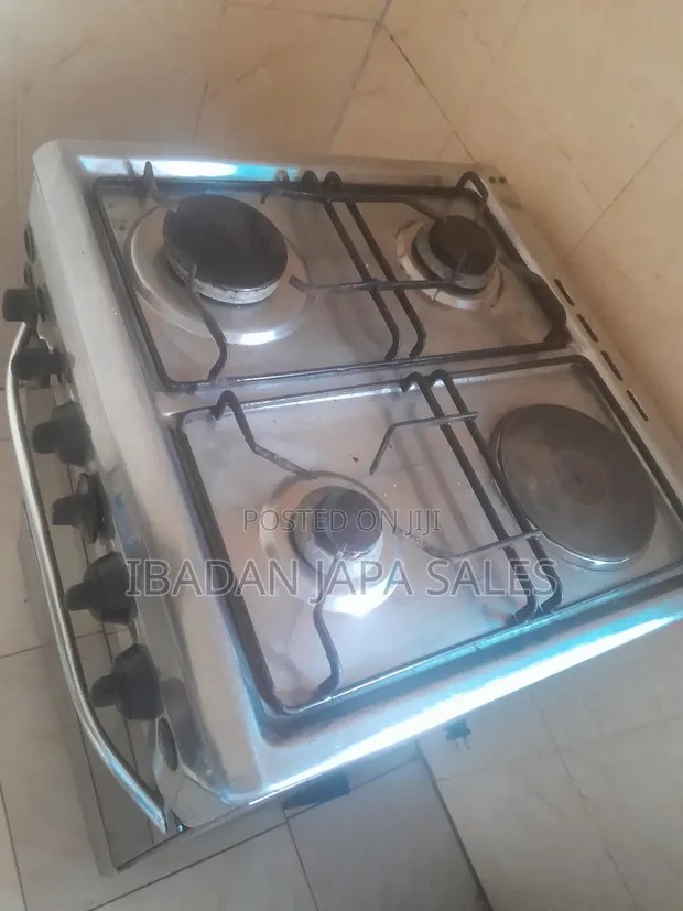 Nexus Gas Cooker - 3 Gas Burners, 1 Electric Hotplate - 1