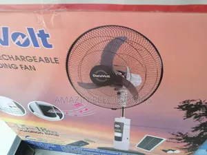 Duravolt 18-Inch Rechargeable Fan with Solar Panel