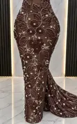 Luxury 3D Engraved Beaded Lace Fabric - 2