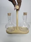 2-in-1 Oil Bottle Set with Wooden Stand - 2