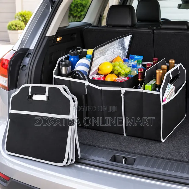 Foldable Car Boot Organizer with Cooler Compartment - 1