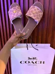 Coach Brown Leather Slippers - Women's Size 40 - 1