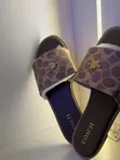 Coach Brown Leather Slippers - Women's Size 40 - 3