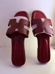 Stylish Hermes Slippers - Burgundy - 1