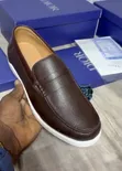 Men's Black Grained Leather Buckle Loafers - 3