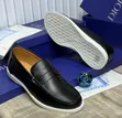 Men's Black Grained Leather Buckle Loafers - 4