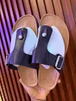 Birkenstock Black Leather Slides - Size 41 - 3