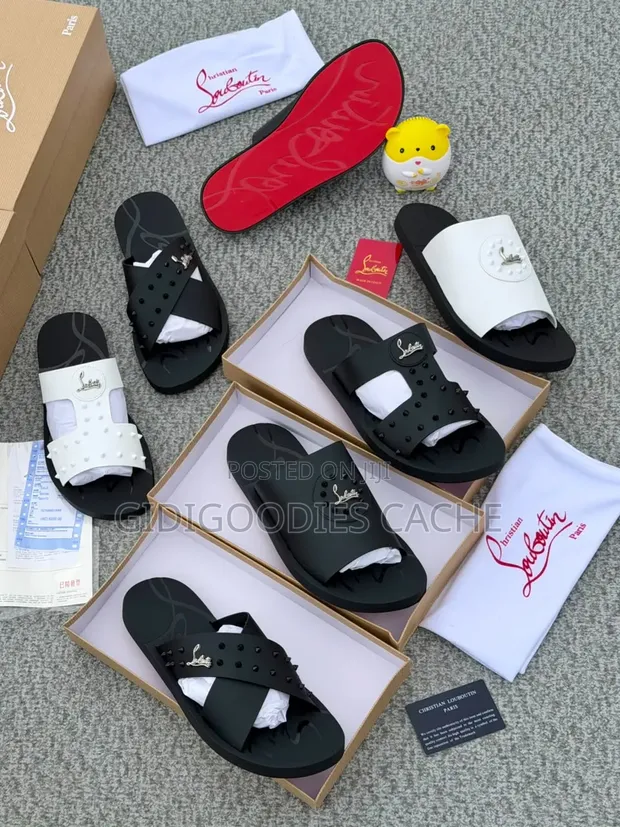 Christian Louboutin Men's Dual-Strap Slide Sandals - 1