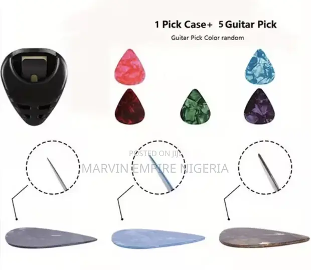 5pcs Guitar Picks & 1 Pick Holder Set - 1