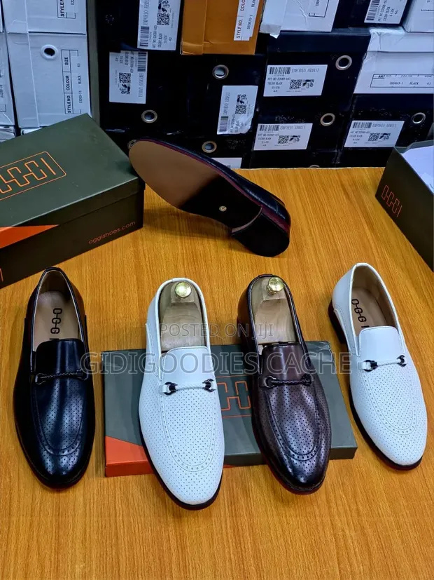 Men's Perforated Leather Horsebit Loafers (40-46) - 1